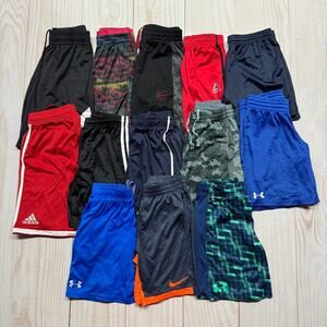 Lot Of 13 Boys Under Armour Nike Adidas Youth Small Athletic Shorts Training